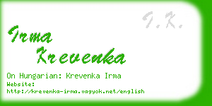 irma krevenka business card